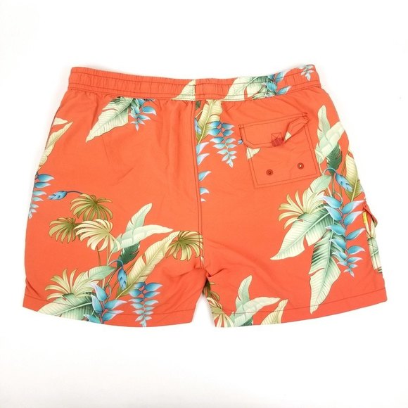 Tommy Bahama Relax Orange Islander Swim Trunks - Picture 1 of 9